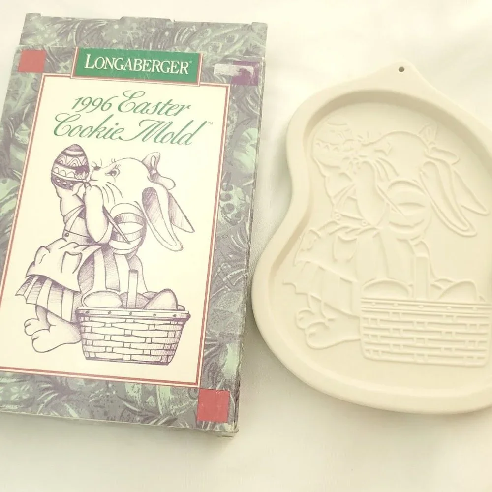 Longaberger Cream Ceramic Pottery Rosemary Bunny 1996 Easter Chocolate/ Cookie